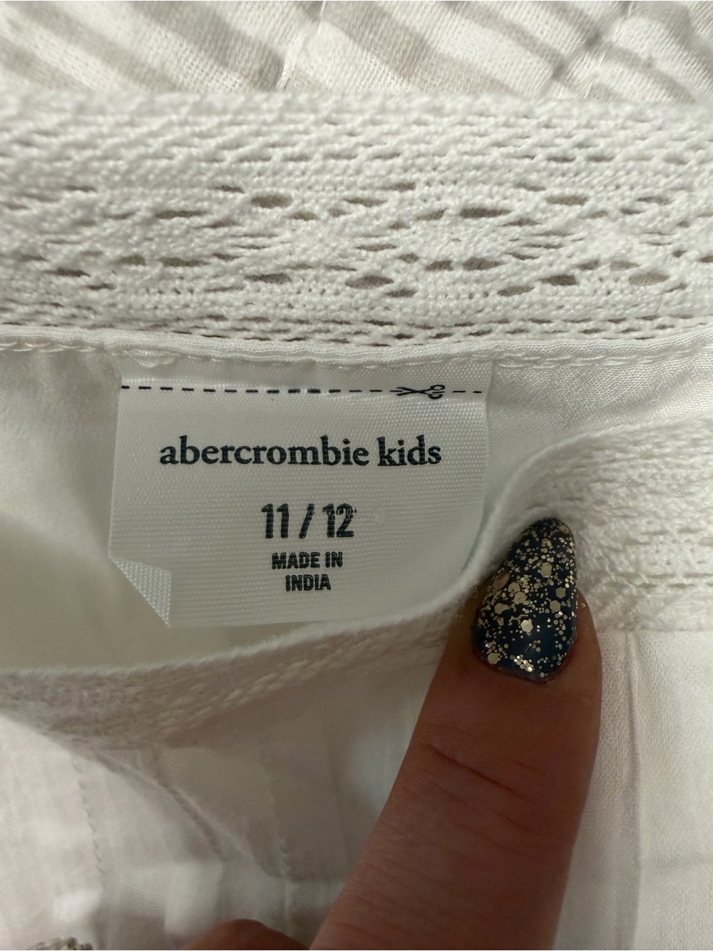 abercrombie kids white crochet top - girls 11/12